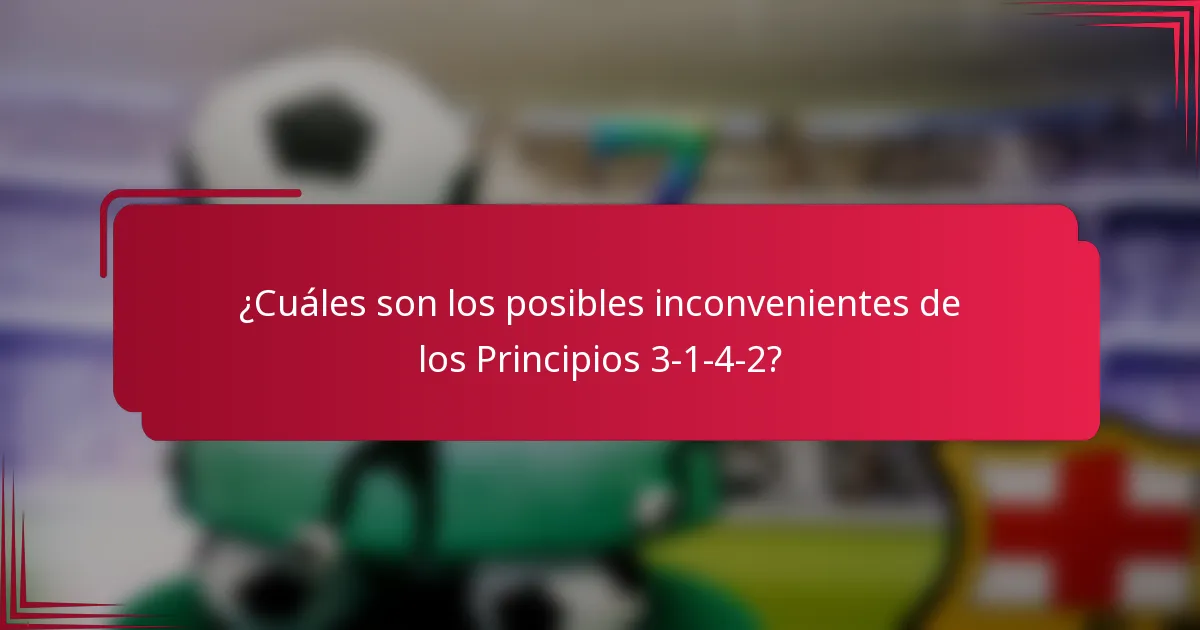 ¿Cuáles son los posibles inconvenientes de los Principios 3-1-4-2?