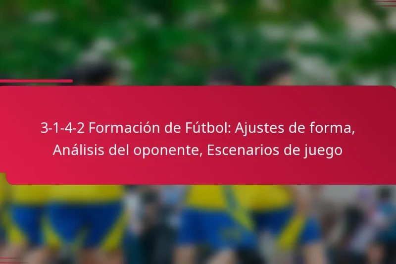 3-1-4-2 Formación de Fútbol: Ajustes de forma, Análisis del oponente, Escenarios de juego