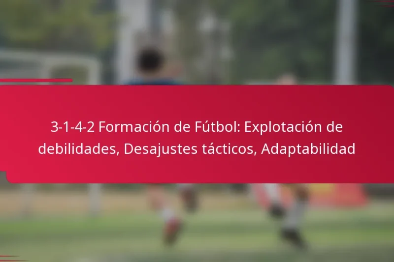 3-1-4-2 Formación de Fútbol: Explotación de debilidades, Desajustes tácticos, Adaptabilidad