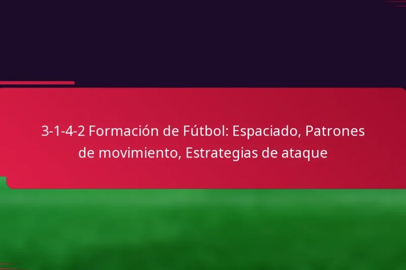 3-1-4-2 Formación de Fútbol: Espaciado, Patrones de movimiento, Estrategias de ataque