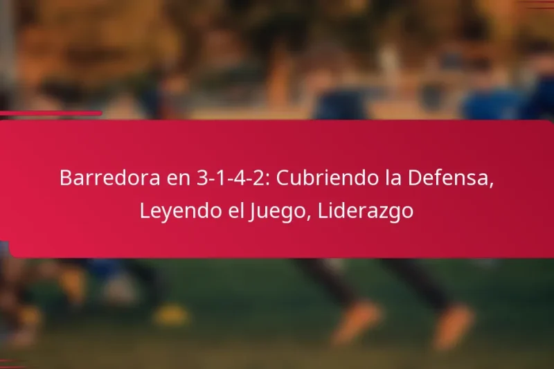 Barredora en 3-1-4-2: Cubriendo la Defensa, Leyendo el Juego, Liderazgo