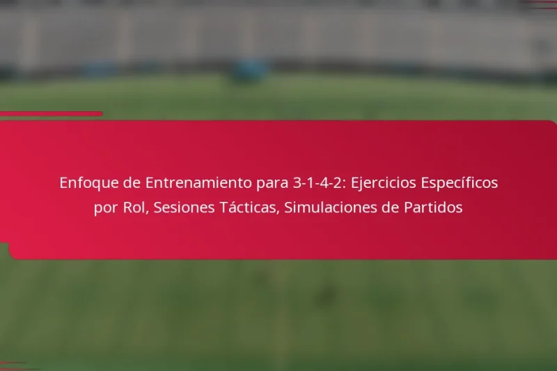Enfoque de Entrenamiento para 3-1-4-2: Ejercicios Específicos por Rol, Sesiones Tácticas, Simulaciones de Partidos
