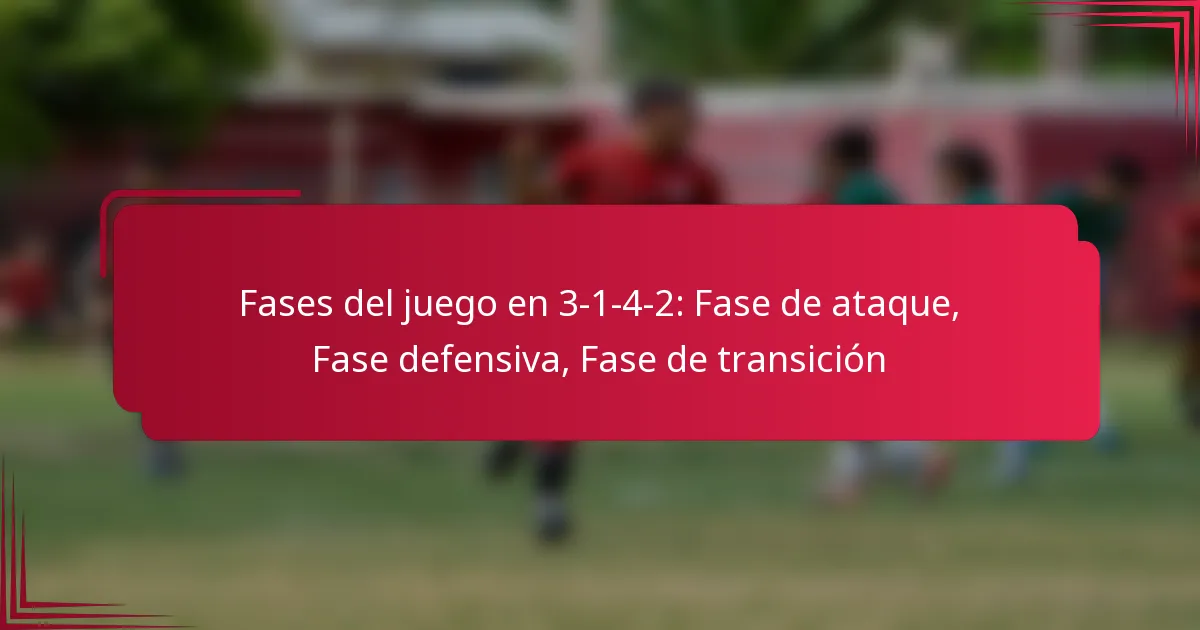 Read more about the article Fases del juego en 3-1-4-2: Fase de ataque, Fase defensiva, Fase de transición